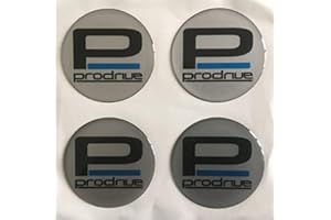 SCOOBY DESIGNS PRODRIVE ALLOY WHEEL CAP STICKER CENTRES (DOMED PLASTIC) SILVER X4 PFF7 (55MM)