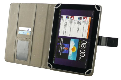 Emartbuy® Schwarz Eingabestift + Universalbereich ( 8 – 9 Zoll ) Schwarz Multi Winkel Folio Executive Case Cover Wallet Hülle Schutzhülle mit Kartensteckplätze Geeignet für Gigaset S30853-H1166-R101 QV 830 8″ Zoll Tablet - 6
