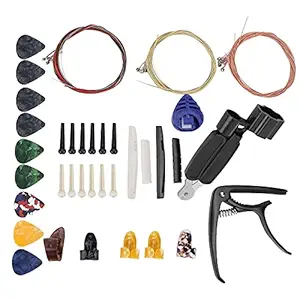 Guitar String Replacement Kit, Anti-Rust Guitar Accessories Kit Durable Musical Instrument Accessory for Folk Guitar for Ukulele for Acoustic Guitar