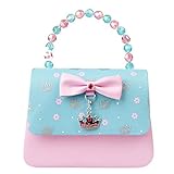 Happy Cherry Klein Mädchen Tasche Prinzessin Tasche Kinder Umhängetasche PU Leder Handtasche Krone Handtasche Mittlere Größe 16.2 x 6 x