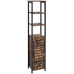 VASAGLE Meuble Colonne, Meuble de Rangement, Armoire de Rangement, Style Industriel, Armoire de Salle de Bain, Haut, pour Salon, 37 x 30 x 167 cm, Vintage LSC37BX