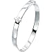 Silver D For Diamond Adjustable Cross Baby Bangle - Christening Gift