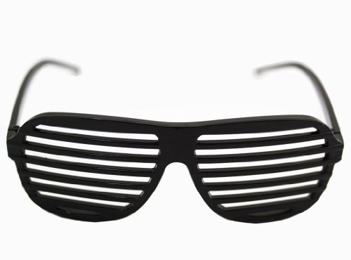 Preisvergleich Produktbild Shutter Shades Partybrille Atzen Style Brille mit Jalousien in verschiedenen Farben (Schwarz)