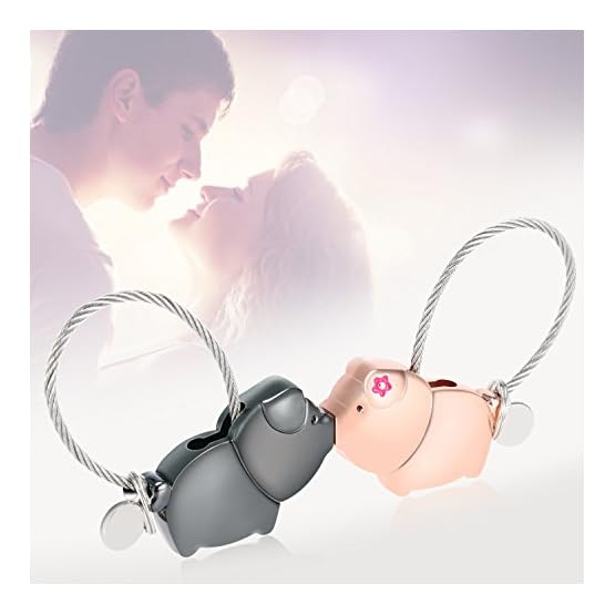 Foonii 1 par Parejas Llaveros, magnética Desmontable Auto Llaveros, para Parejas Mujer Hombre (Negra + Oro Rosa) - Imagen 5