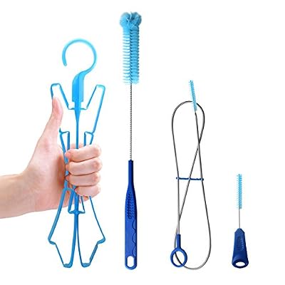 Tagvo vessie d'hydratation kit de nettoyage pour universel par zip, 4 en 1 NettTagvo vessie d'hydratation kit de nettoyage pour universel par zip,4 en 1 Nettoyant Lot- Kit Ecouvillon Brosse Cadre de Séchage pour sport Escalade Randonnée Camping sac à d…