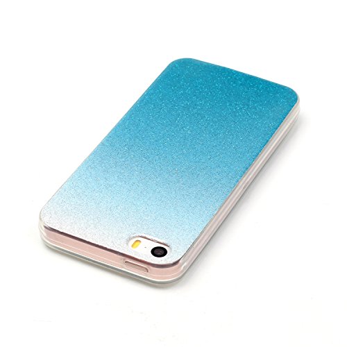 Für iPhone SE Hülle,für iPhone 5S Silikonhülle,für iPhone 5 Handyhülle,Zcro Glitzer Silikon Glitter Case Stoßfest Kratzfeste TPU Schutzhülle Schale Handytasche Hülle für iPhone SE 5S 5 mit Frei Displayschutz (Blau) - 4
