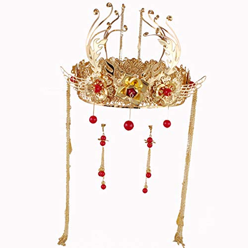 Preisvergleich Produktbild KPHY Schöner Kopfschmuck / Chinesische Hochzeit Antike Goldenen Kleid Der Braut Kopfbedeckung Kostüm-Anzug Einem Krone Ornament.