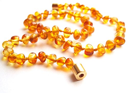 NATUR BERNSTEIN KETTE HALSKETTE ECHTE BALTISCHE BERNSTEIN (35cm) Amberta® - 3