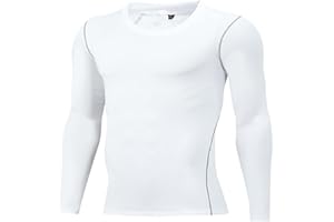 ATRACTIVOLL Męska koszulka kompresyjna z długim rękawem, do biegania, termiczna, do biegania, szybkoschnąca, z długim rękawem, koszula, z długim rękawem, sportowa, bielizna podstawowa, warstwa