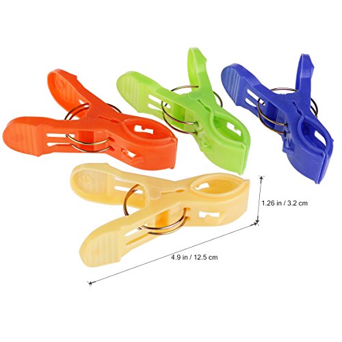 NUOLUX 8ST Wäscheklammern Groß Bright Color Kunststoff Strandtuch von Quilt Clips Clips - 4