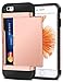 Produktbild iPhone 6s Plus Hülle, Coolden® Slim Armor Kartenfach Doppelte Schutzschicht mit Kantenschutz 2 Karten Slot Bumper Card Case Schutzhülle für iPhone 6 Plus Handyhülle iPhone 6S Plus Tasche Rose Gold