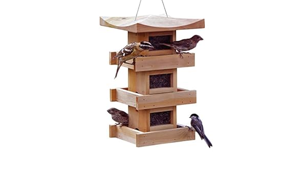 Naturalyards Pagoda Bird Feeder 3 Level Cedar Amazon Co Uk