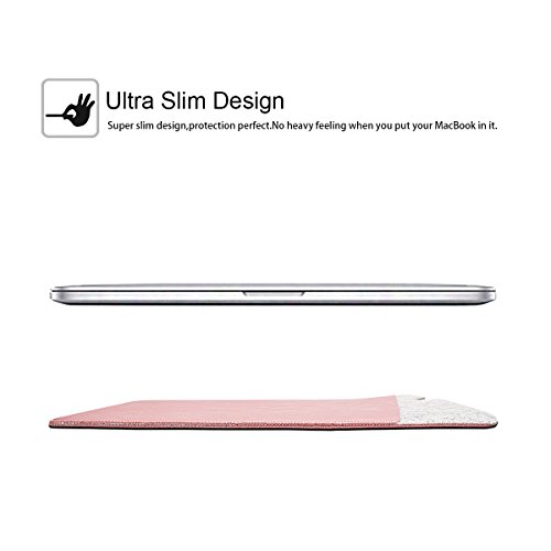 WALNEW 15 MacBook Pro 15 Zoll, Veröffentlicht in 2016, Schutzhülle, Hülle, Case, Cover, mit Zwei-Taschen-Design mit Geschütztem Inneren und Externem Mousepad,Roségold - 6