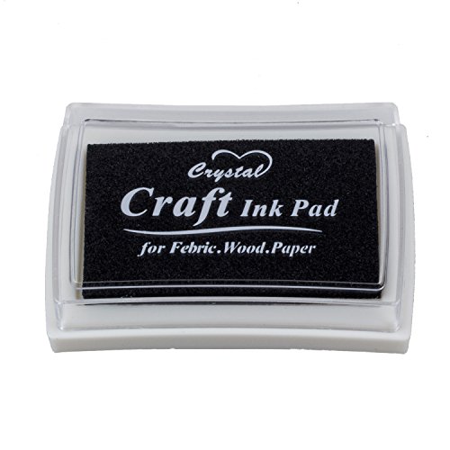 SODIAL R  Cojin de tinta almohadilla de tinta negra Sello de goma Artesania de huellas dactilares no toxico bebe seguro