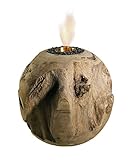 Teakholz Kugel Ø 30 cm Trendy-Home 20005 Feuerkugel aus Teakholz Durchmesser 30 cm Tischfeuer/Kamin Dekokugel