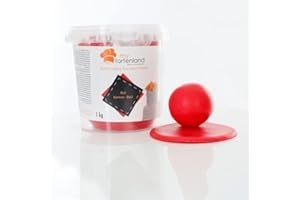 MYTORTENLAND Zuckerteig | Rollfondant | Zuckermasse | Fondant 1-5kg | 26 Farben | Perfekt zum Modellieren von Figuren und Dekorationen | Halal & Koscher (Rot 1 kg)