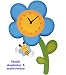 Produktbild 3-D Effekt _ Wanduhr - Uhr aus Holz - " große blaue Blume mit Biene " - 44 cm groß - sehr leise ! - Pendel abnehmbar - für Kinderzimmer & Wohnzimmer - Holzuhr - Blumenmotiv - blau / Kinderuhr - Analog - schleichende Sekunde - für Erwachsene & Kinder Jungen Mädchen - Blume - Blüte - Aracne - Pendeluhr / Pendelwanduhr - Design - modern / Designer - Retro / Wandbild & Wanddeko - Quarz - Quarzuhr - Blumenuhr / Babyuhr