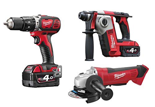 Milwaukee M18 BPP3A-402B | Kit 18V Trapano+Tassellatore+Smerigliatrice