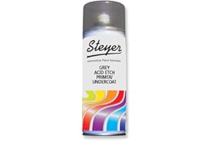 STEYER ACID SUPER ETCH GREY PRIMER Super Acid Etch Grey Primer Multi Purpose Primer Undercoat Paint Fast Dry High Build Metal Surface Prime Spray