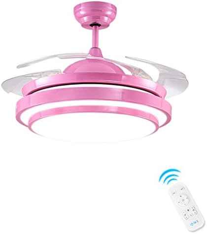 Fan Ceiling Pendant Light Chandelier, LED Light Source Remote Control ABS Fan Blade Art Princess Ceiling Light for Baby Room (Size : 36 inch)