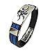 Produktbild CAOLATOR Männer Armband Edelstahl Armbänder Herren Silikon Männerarmband Geflochten Armreif mit Flamme Muster Blau