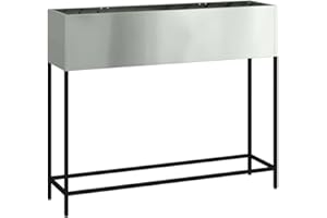 vidaXL Jardinera Elevada Plateado 100 x 26 x 82 cm Acero Galvanizado, Soporte de Plantas Duradero para jardín y terraza, Decorativo, Ideal para Espacios Verdes al Aire Libre