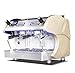 Produktbild QSM Kaffeemaschine, Halbautomatischer Doppelkopf 3.5Kw Espressomaschine Hochdruckdampf Italien 12L Kapazität 240Cup / H Produktionskaffeemaschine, Champagner [Energieklasse A],Champagner,A