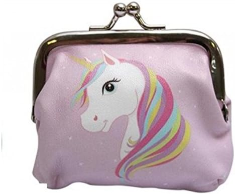 Girls UNICORN Twist Clip Coin Purse In Light Blue, Pink. Lilac or Green (Light Purple)