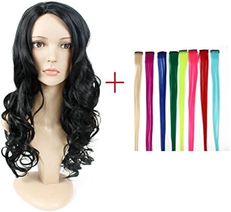 HJXJXJX European And American Wigs 3 Color Short Straight Hair Buckle Bobo Wig Head Sets , A