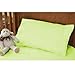 Childrens Pure 100% Cotton Cot / Cotbed Pastel Green Pillowcase and Hollowfibre Pillow Set