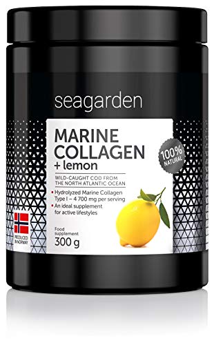 Polvo Noruego de colágeno marino I Sabor a limón I Pescado capturado en el medio silvestre del Océano Atlántico Norte I Suministro de 2 meses Péptidos hidrolizados | 100% Natural I 300 g