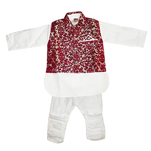 MS Creation Baby Khadi Style Ethnic Wear Kids Cotton Kurta Pyjama Product Daily Use New Born Baby Product Gift Item (6-12 Months)