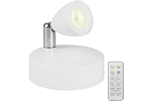 MiOYOOW Indoor Spotlight, Cordless Floor Up Lights Stick on Accent Lamp with Adjustable Light for Wall Art Display Painting Artwork Decor