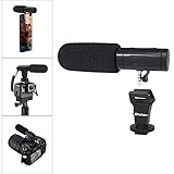 Kabelloses Smartphone Mikrofon: Es ist leicht zu bedienen--Nur das Gerät in die Mikrofonbuchse der Smartphone einstecken und keine extra Installierung. Dieses Modell ist noch mit den meisten Kameras kompatibel, sofern sie über einen 3,5 mm Klinkeanschluss verfügen