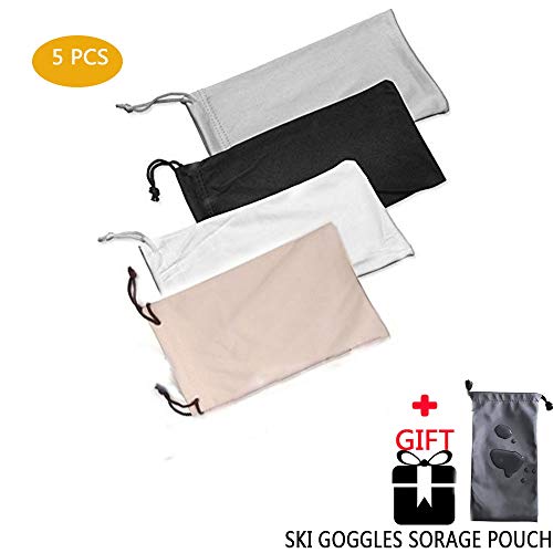Preisvergleich Produktbild 4PCS Microfiber Tasche wasserdichte Abdeckung weiche Tuch sauber Aufbewahrungstasche Geeignet für Gläser, Sonnenbrillen, Schmuck, Smartphone und Foto Frame Aufbewahrungstasche Geschenk Ski GogglesStor