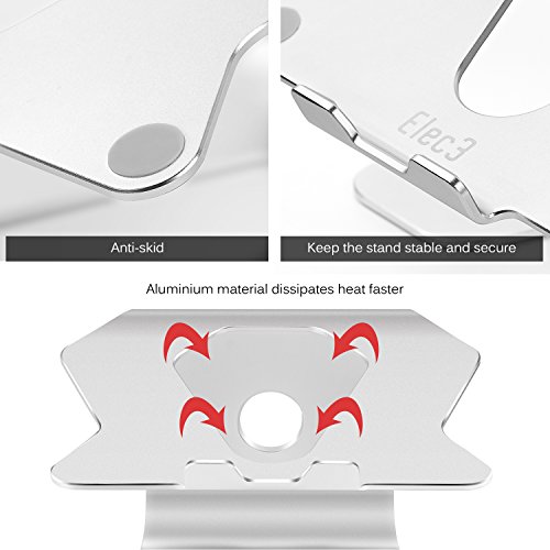 Elec3 Premium Aluminium Cooling Laptop Ständer für Apple Macbook, alle Notebooks, Tablets, eBook-Reader und Bücher Bis zu 17 Zoll (Silber) - 4