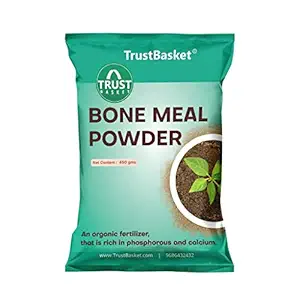 TrustBasket Organic Bone Meal for Plants Home Gardening | Steamed Bone Meal | Rich in Phosphorus and Calcium | Natural Plant Fertilizer| - 450 Grams (Set of 1)