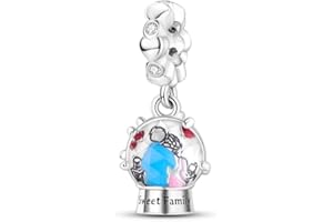 TINSLO Bead Charm Ciondolo Argento Sterling 925 con Cubic Zirconia Pendenti per Pandora Braccialetti, Compatibile con Braccialetti e Collane europei B6
