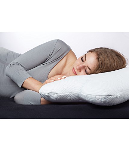 Seitenschläferkissen ACAMAR | orthopädisches & ergonomisches Nackenstützkissen | Viscoelastischer Schaum | Thermo Gesundheitskissen | Perfektes Visco Kopfkissen / 55 x 47 x 12 cm - 5