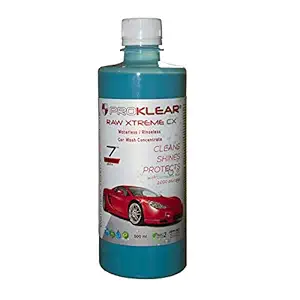 PROKLEAR Waterless Dry Car Wash 500ml Concentrate RAW Xtreme CX Carnauba Wax Rinseless/Waterless Auto Wash Concentrate - 400 Washes Makes 100 liters