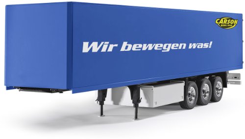 Imagen 2 de Carson 500907092 - Semirremolque de 3 ejes para camión en miniatura (escala 1:14), color blanco [importado de Alemania]