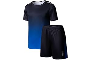 Zerfoogh Jungen Athletische Kurze Sets Kleinkind Schnell trocknende Mesh T-Shirt Shorts Outfits Jugend 5-12 Y Leichte Sport Schule Kleidung