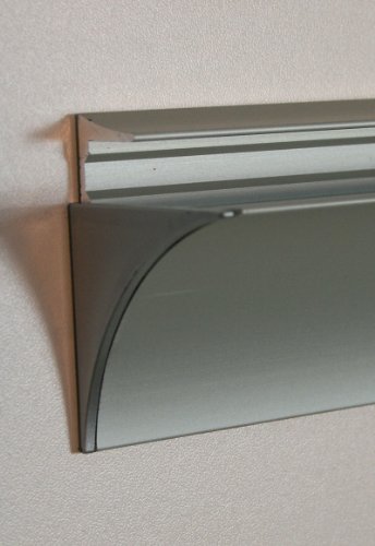Set: 10 mm Glasregal 40×30 cm schwarz /Wandprofil LINO10 inkl. Befestigungsset - 3