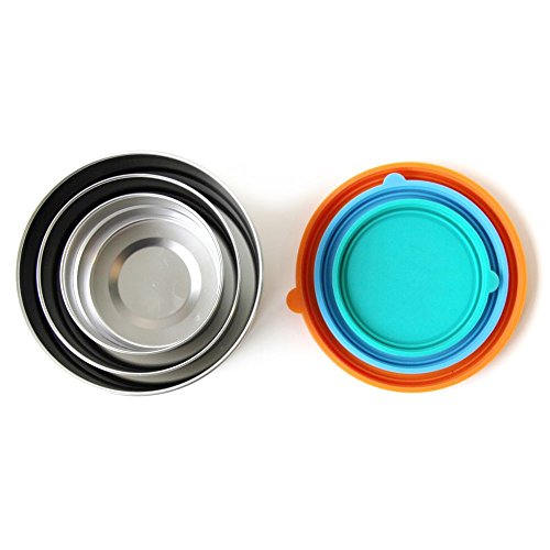 ECOlunchbox | Blue Water Bento | Seal Cup Trio, Runddosen Set aus Edelstahl mit Silikondeckel | Lunchbox | Brotdose | Bento Box - 2