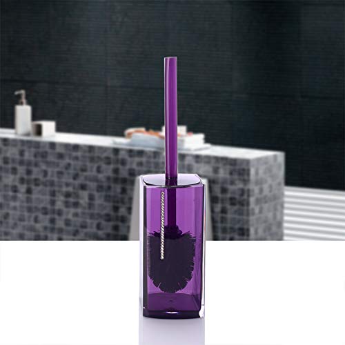 HDOUBR Cepillo de Inodoro acrílico Conjunto de escobilla de Inodoro Creativo Cepillo de Inodoro Pelo Suave Cepillo de Inodoro Cabeza Suministros de Limpieza de baño, púrpura