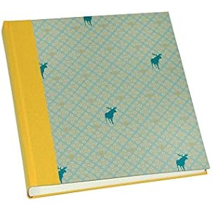 Fotoalbum klassisch mit Pergamyn und hellem Fotokarton Stoff Elche