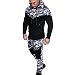 Produktbild Jogginganzug Jumpsuit Trainingsanzug Overall Herren Sport Hoodie Kapuzenpullis Sweatjacke Winterpullover Kaputze Kapuzen Outwear Mantel Strickpullover Sweater Sweatshirt Bluse Hemd Jacken LMMVP (XXXL, Schwarz)