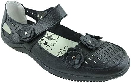 Womens Full Leather Casual Comfort Mary Jane Loafers Flat Shoes Sandals Ladies Size UK 3-9 (UK 8)