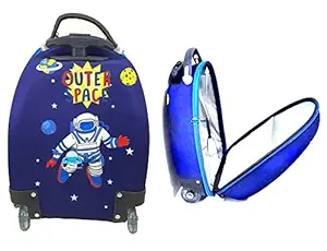 FunBlast Hard Canvas Kids Luggage Trolley Bags Hard Top Suitcase / Trolley Travel Suitcase for Kids - Multicolor