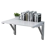 ★ 【Hochwertiges Massivholz】 Dieser kleine Wandtisch ist aus hochwertigem Massivholz gefertigt.Die Oberfläche ist fein geschliffen und poliert.Die Oberfläche ist glatt und zart, die Struktur ist stabil, keine Verformung und die Tragfähigkeit ist stark.